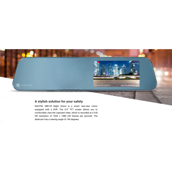 Navitel MR155 NV Καθρέπτης με Κάμερα DVR Αυτοκινήτου 1080P με Οθόνη 4.4" με Κλιπ
